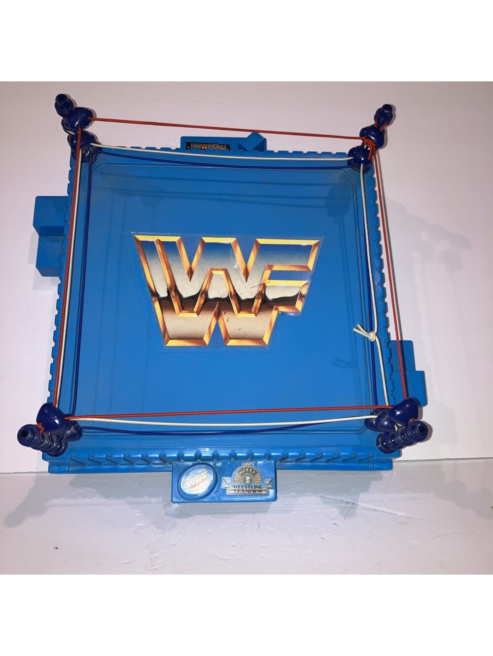 Vintage 1989 Hasbro WWF Official Blue Wrestling Ring Titan Sports WWE Original